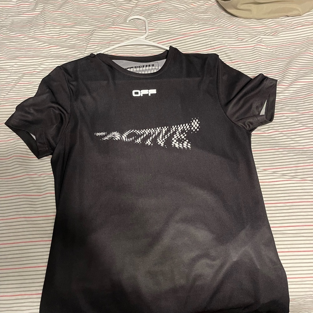 OFF WHITE SIZE XXS BLACK POLYESTER TEE